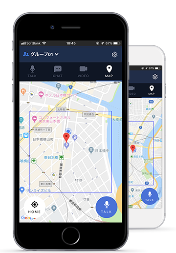 buddycom map画面の画像