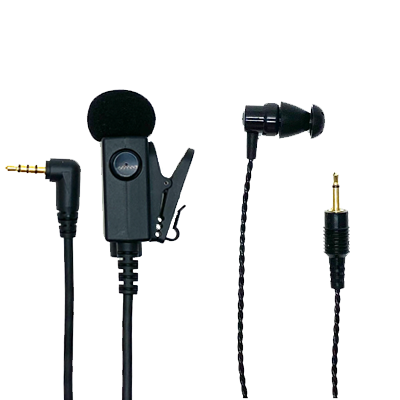 PTT専用耐騒音接話型マイク(MKI-P5)+遮音イヤホン - 穴あき耳栓付き(MKI-E2)セットの画像